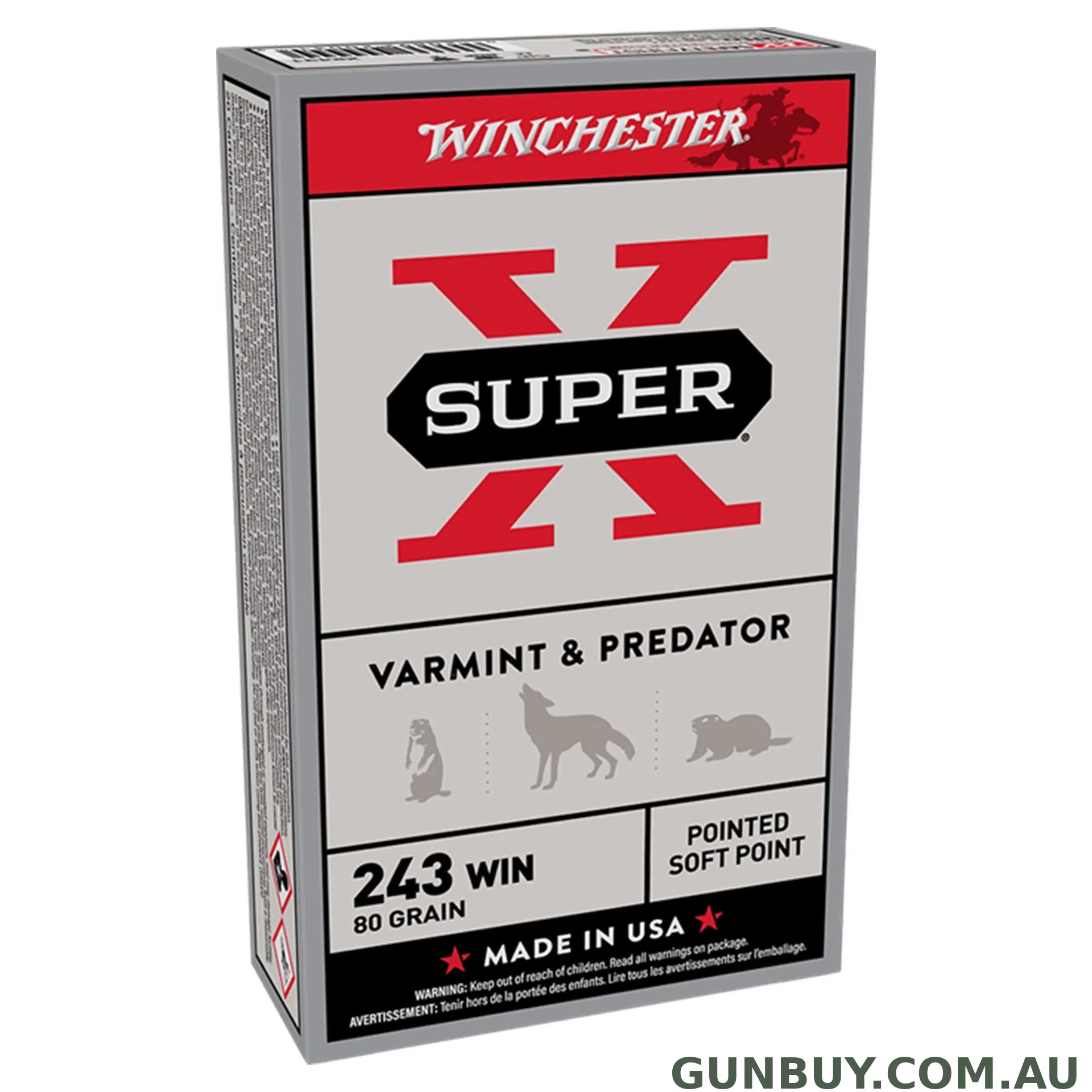 Winchester Super X 243Win 80gr PSP - 20 Pack