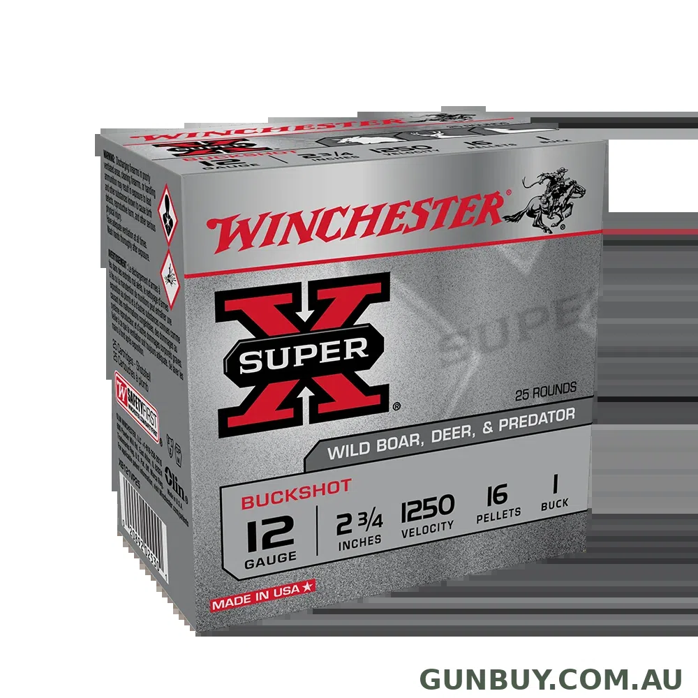 Winchester Buckshot 12G 1Buck 2-3/4" 16 Pellet - 25