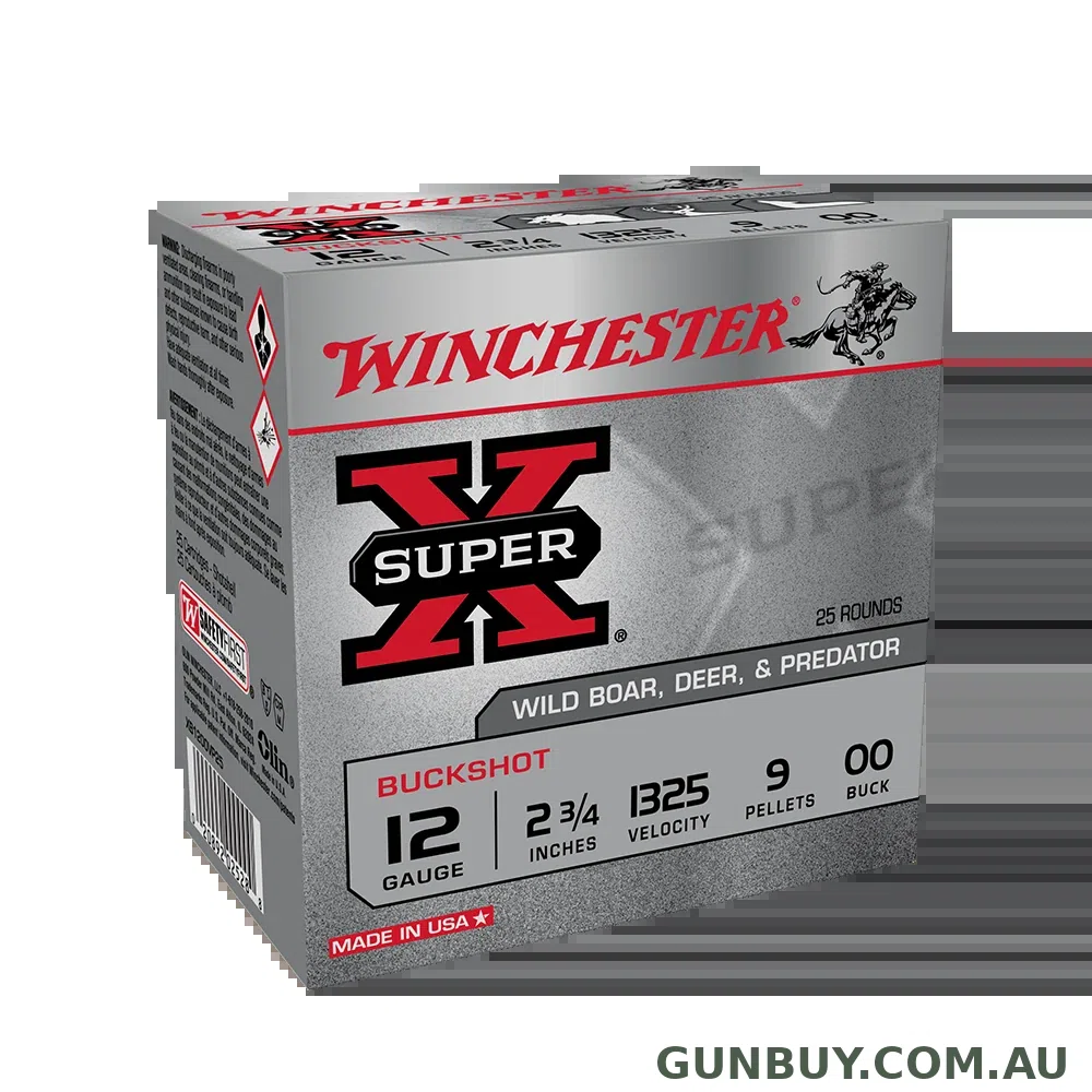Winchester Buckshot 12G OO Buck 2-3/4" 9 Pellet / 25