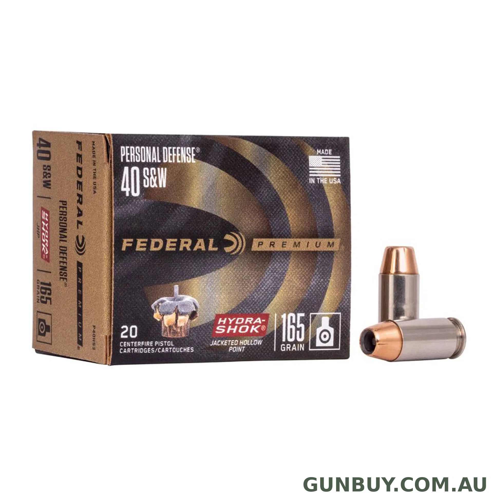 Federal 40 S&W 165gr Hydra-Shok Pd