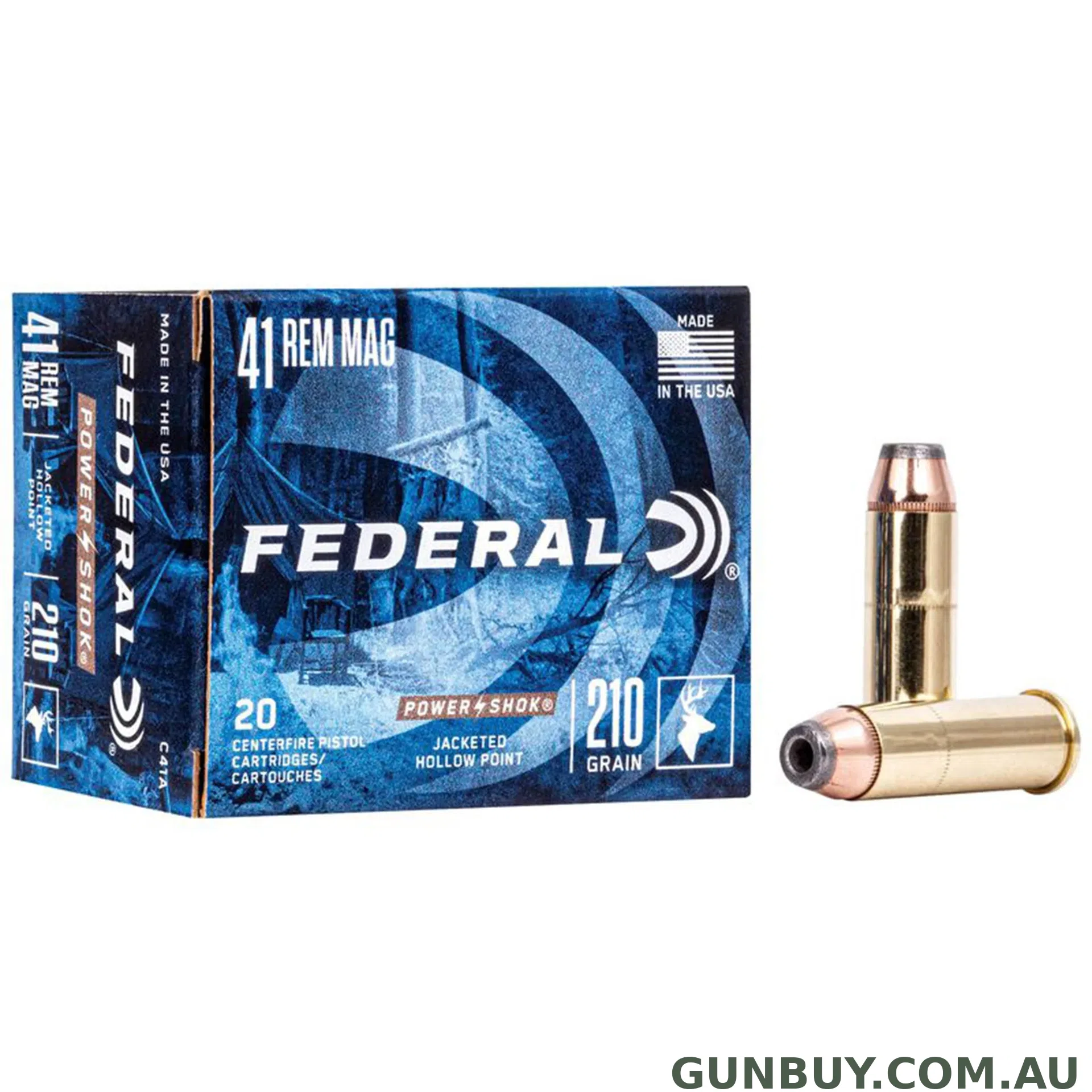 Federal 41 Rem Mag 210gr JHP Power-Shok / 20