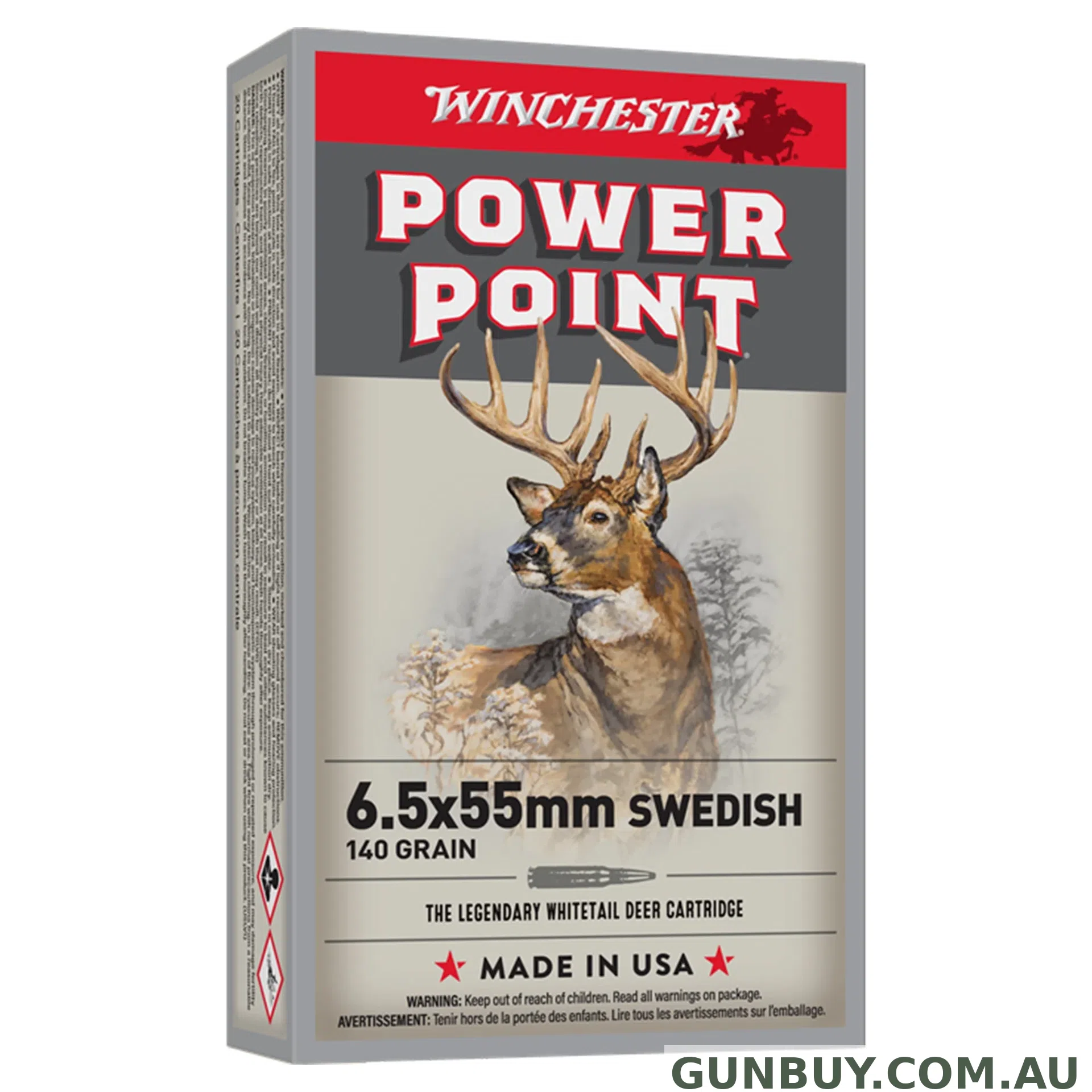 Winchester Power Point 6.5X55 Swedish 140gr SP - 20 Pack