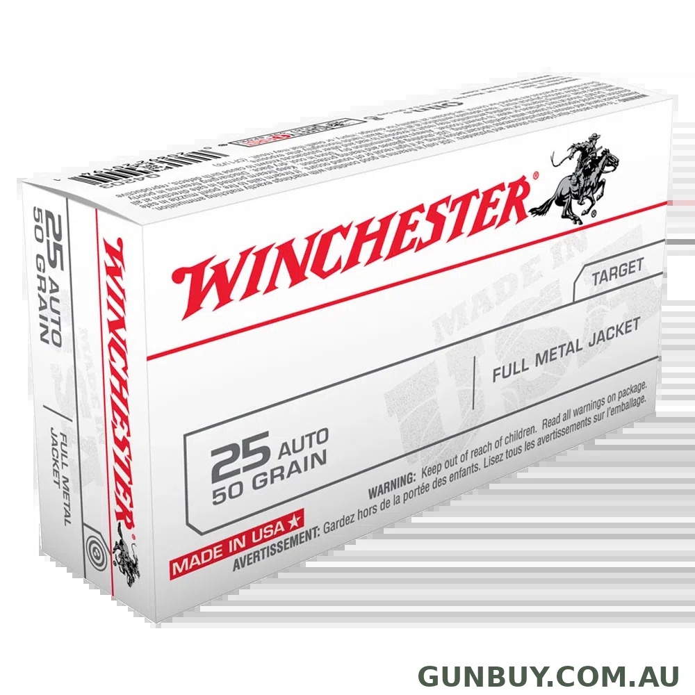 Winchester USA Value Pack 25 ACP 50gr FMJ - 100 Pack