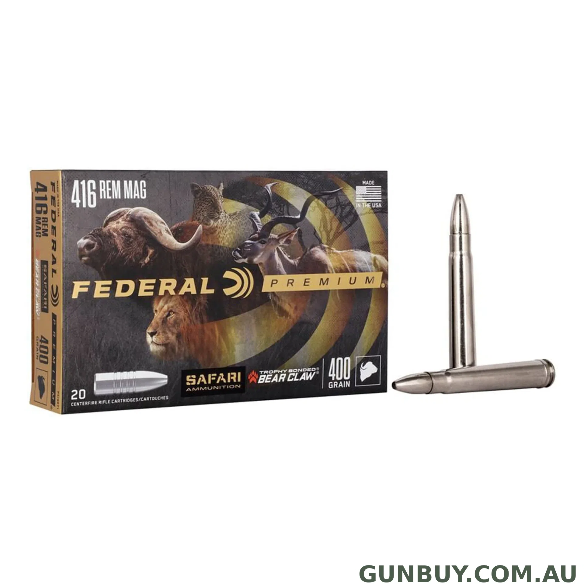 Federal 416 Rem 400gr Tbbc Cape-Shok / 20