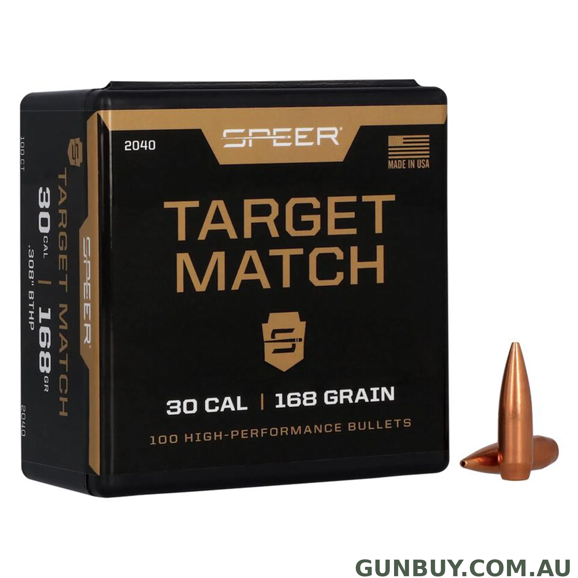 Speer 308 168gr Boat Tail HP Match / 10