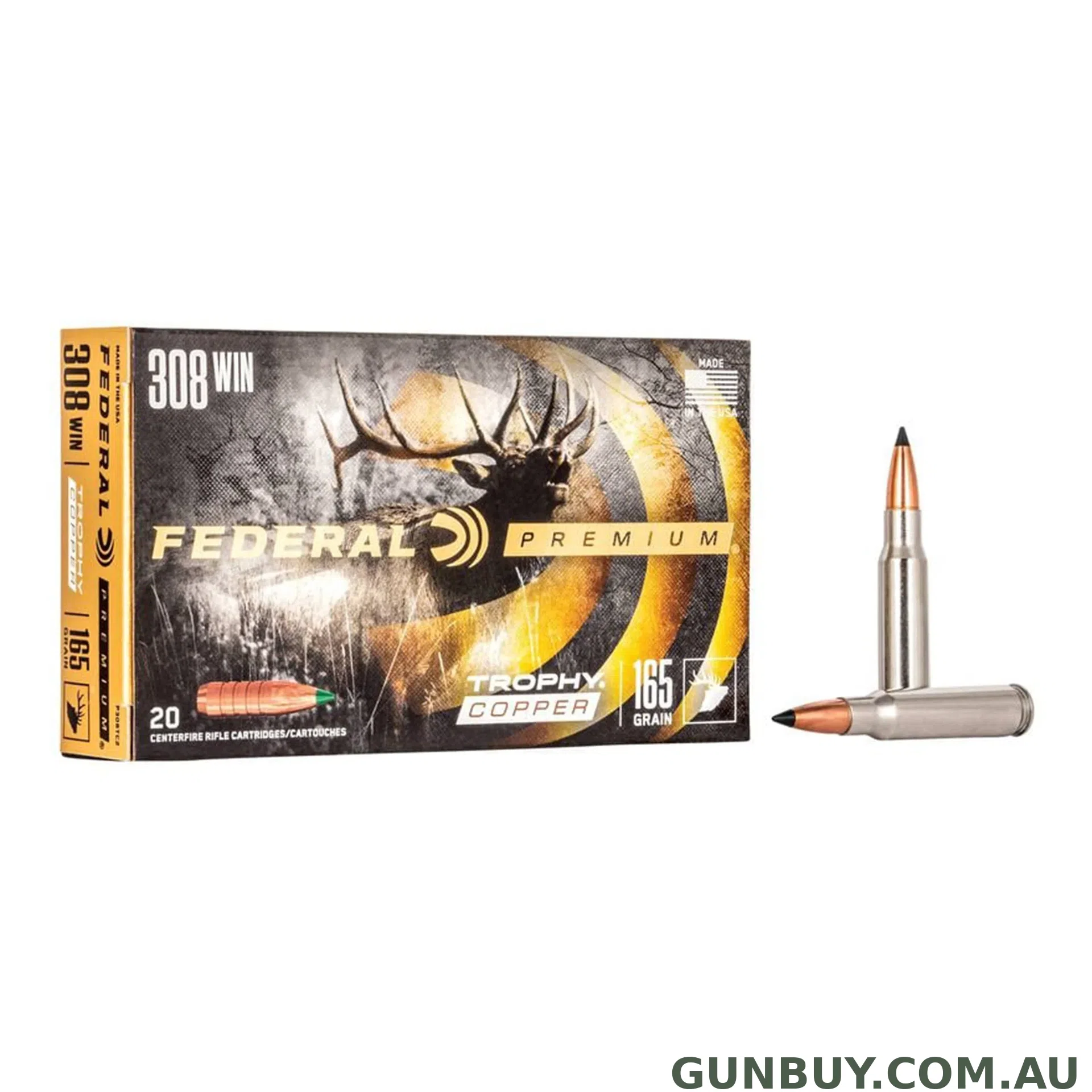 Federal 308 Win 165gr Trophy Copper Vital-Shok / 20