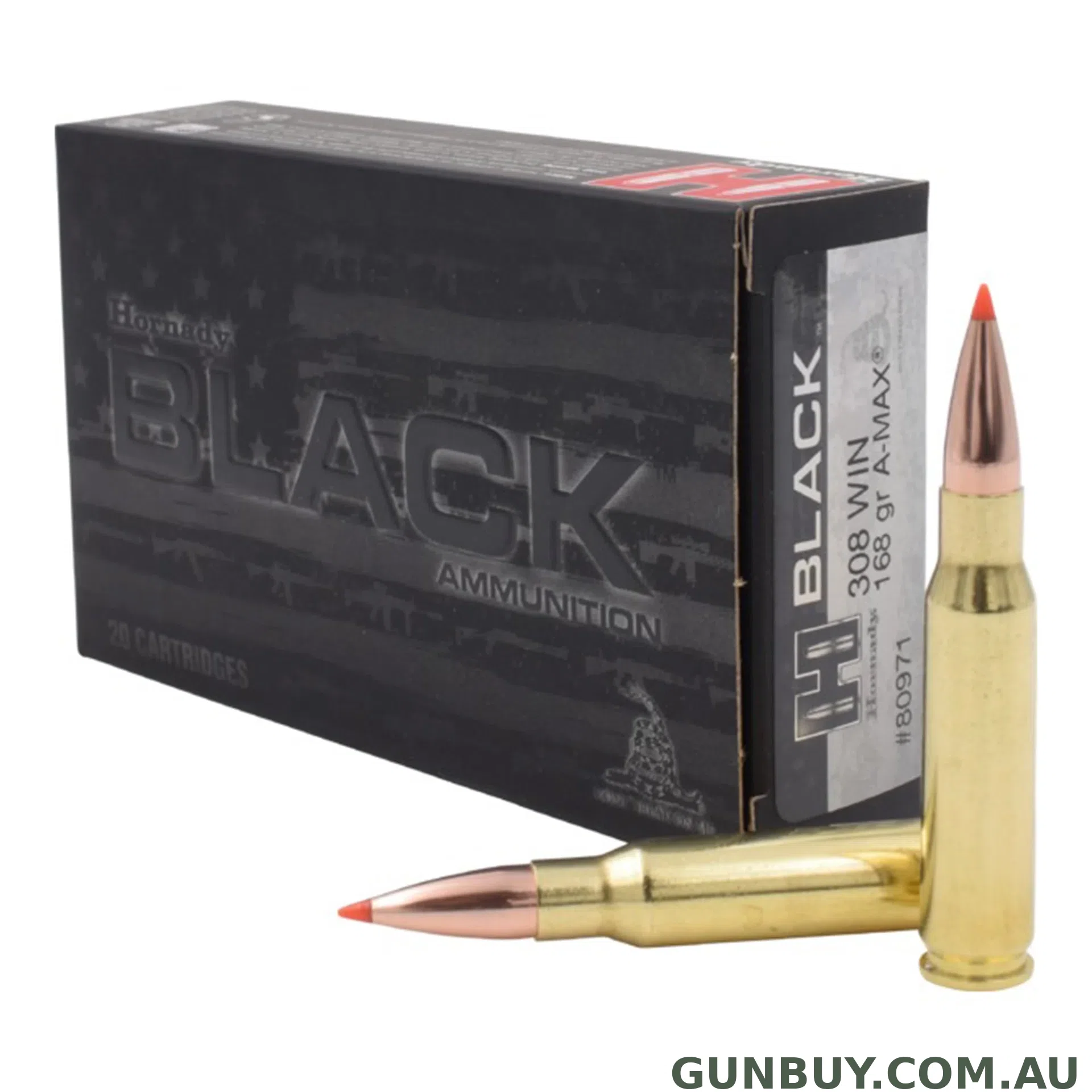 Hornady 168gr A-Max Black - 20 pack