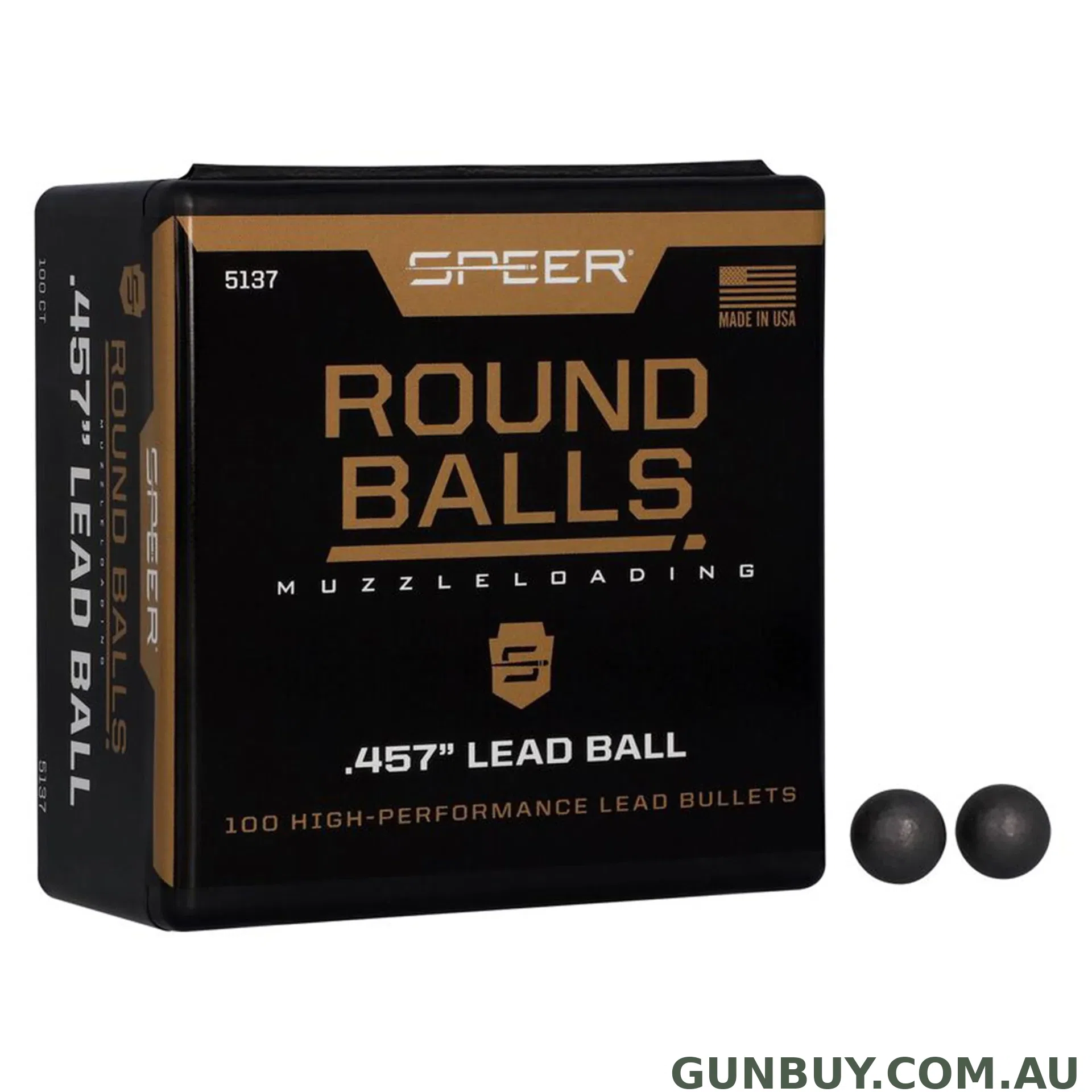 Speer .457" 144gr Lead Round Ball - 100 Pack