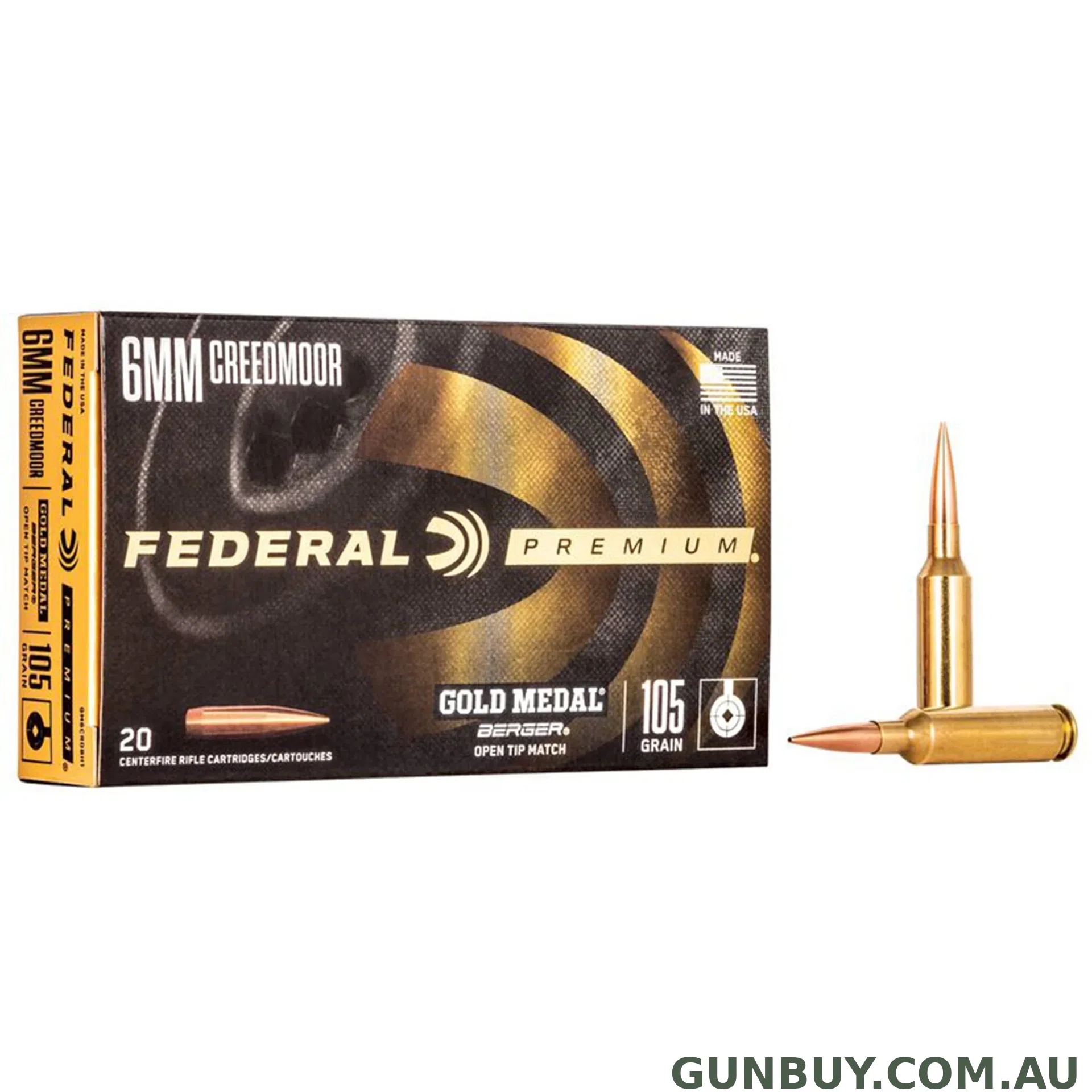 Federal 6mm Creedmoor 105gr Berger BTHP Gold Medal / 20
