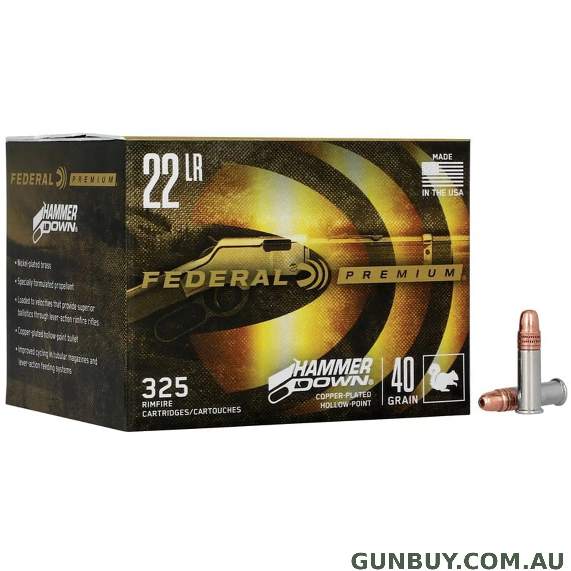 Federal 22LR 40gr CP HP Hammerdown / 325