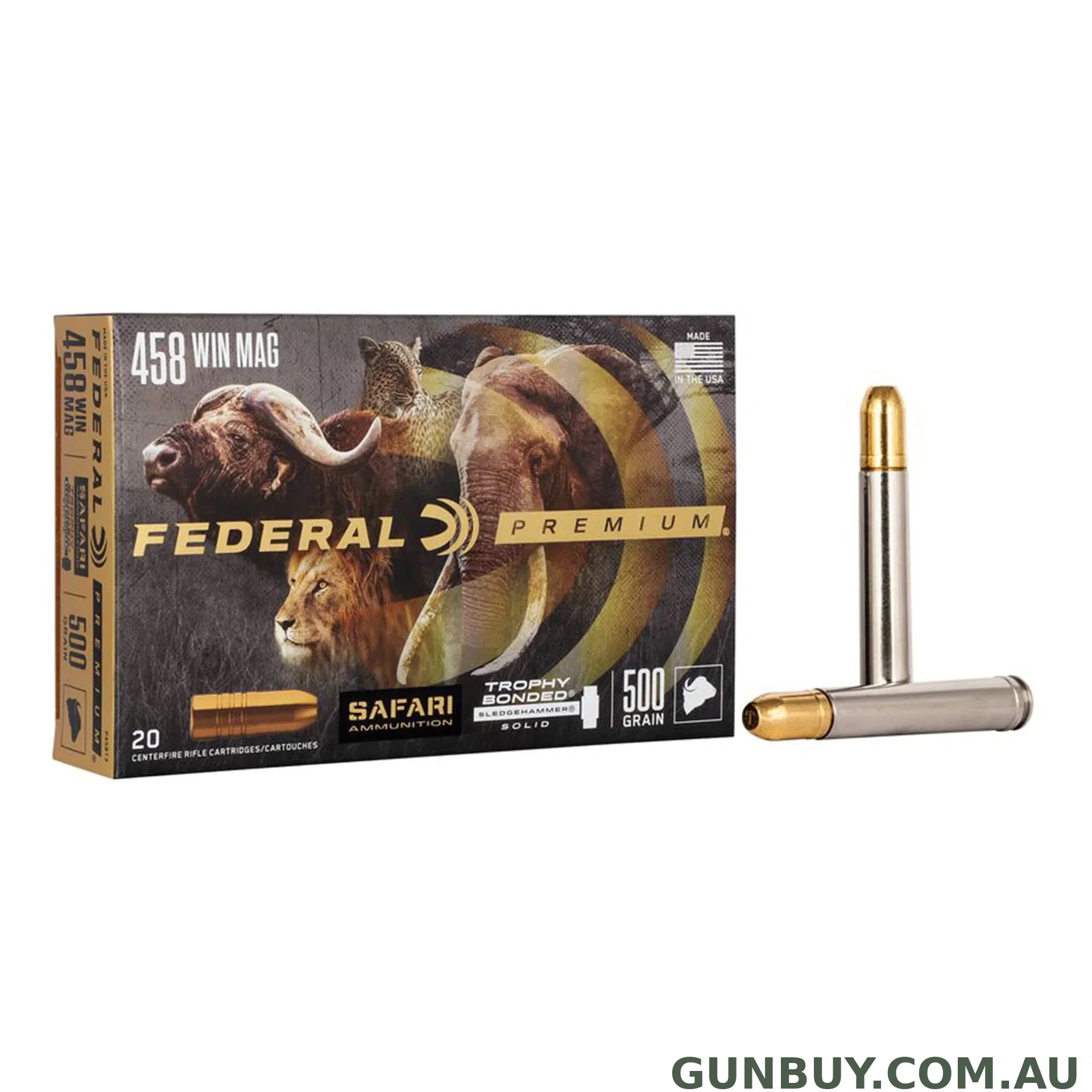 Federal 458 Win Mag 500gr Tbs Cape-Shok / 20