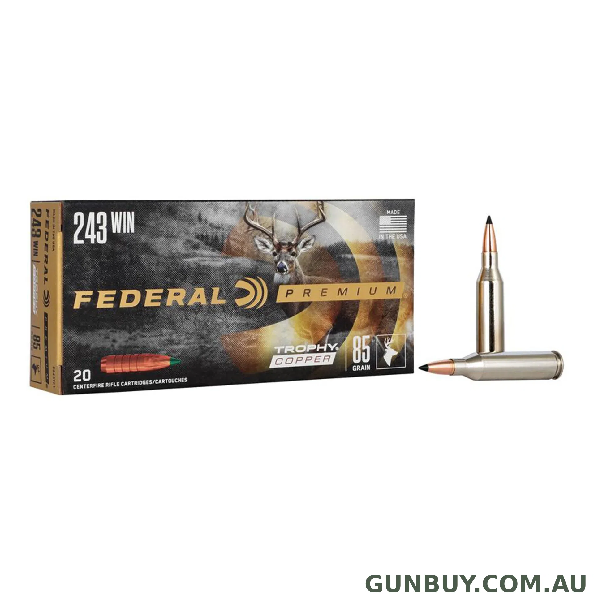 Federal 243 Win 85gr Trophy Copper Vital-Shok - 20 Pack