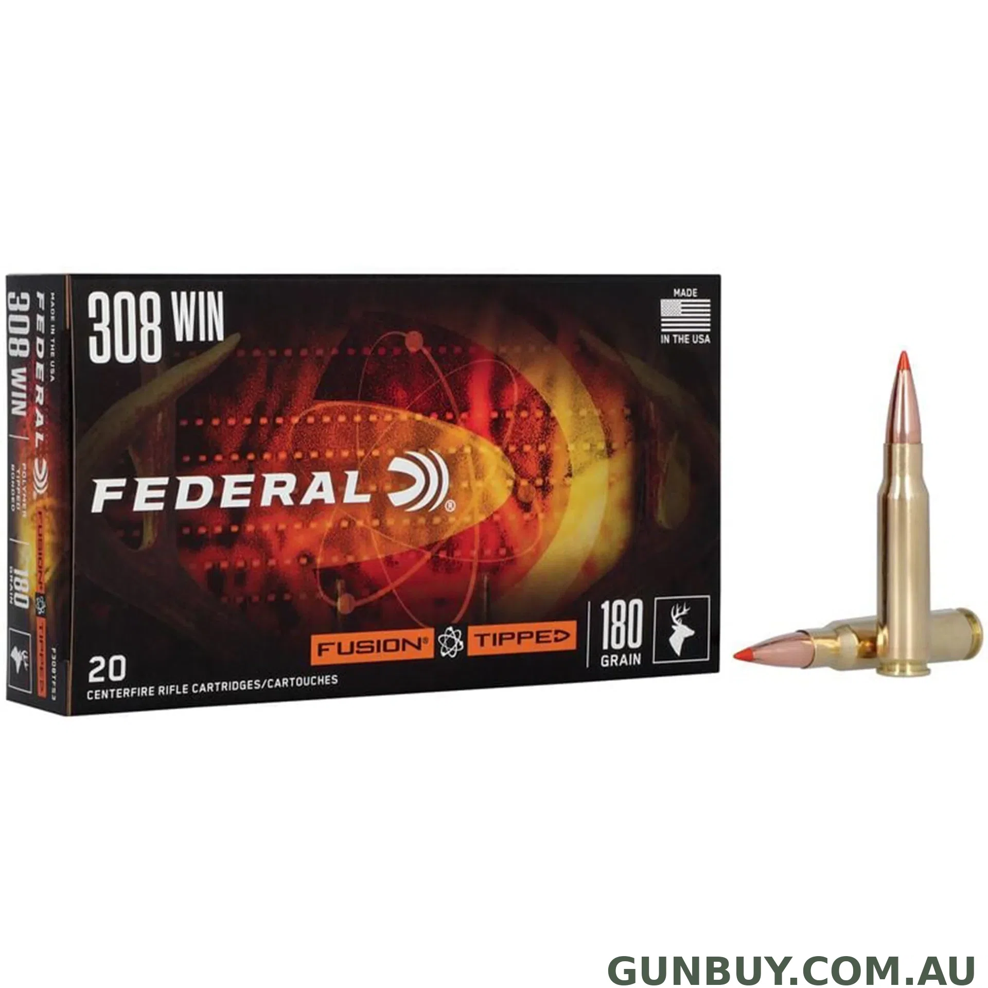 Federal 308 Win 180gr Tipped Fusion / 20
