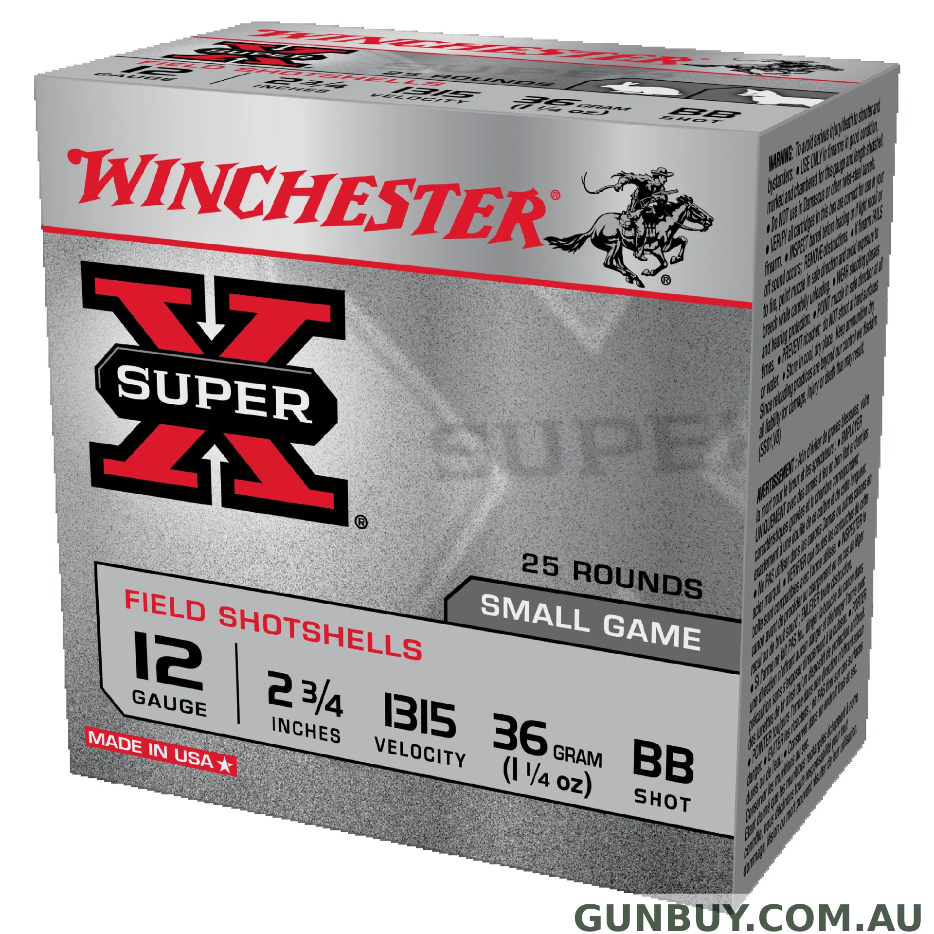 Winchester Super X 12G BB 2-3/4" 36gm - 25 Pack