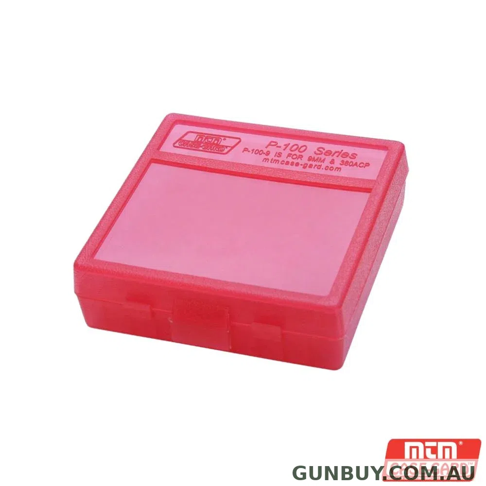 MTM 100rnd Pistol Ammo Case Red