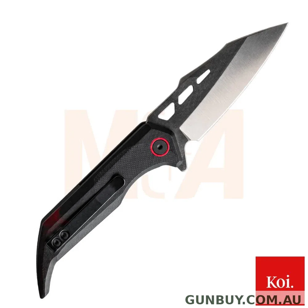Koi Knives The Glossy Black Cockatoo EDC Pocket Knife
