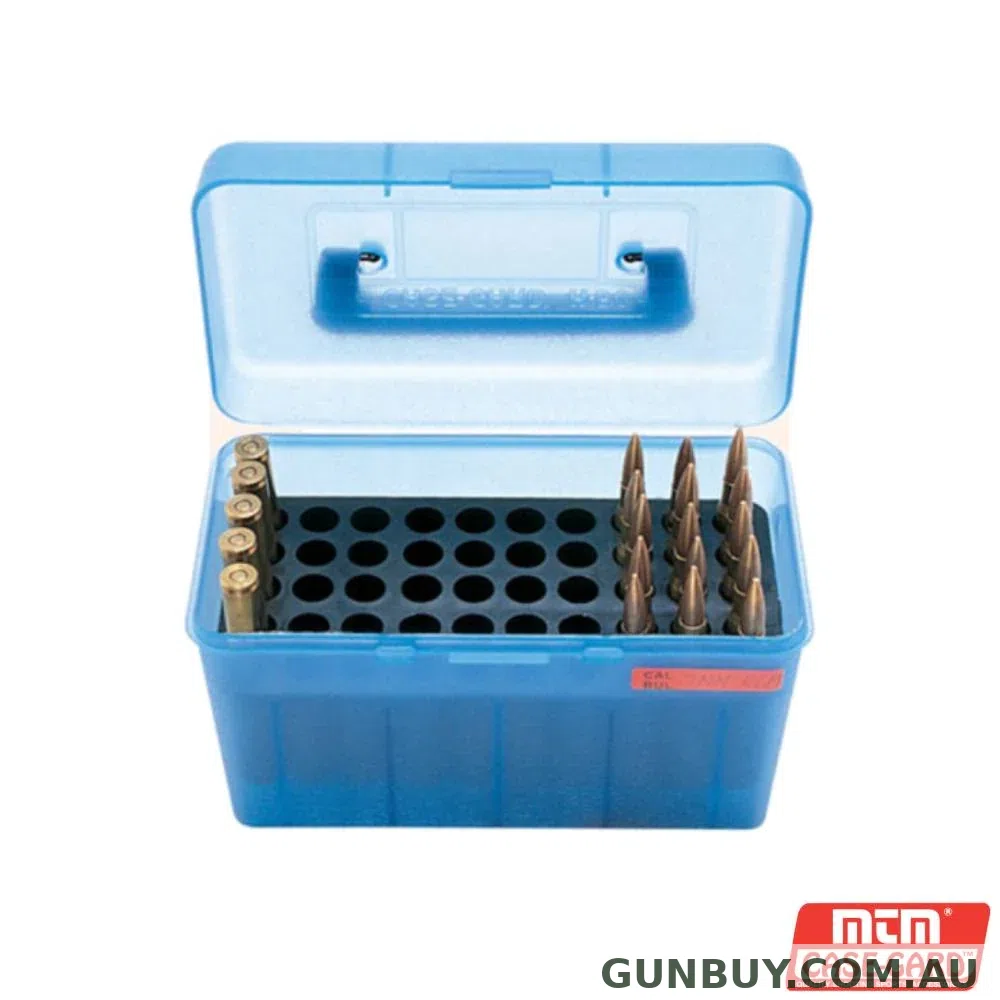 MTM 50rnd Ammo Box Deluxe Blue