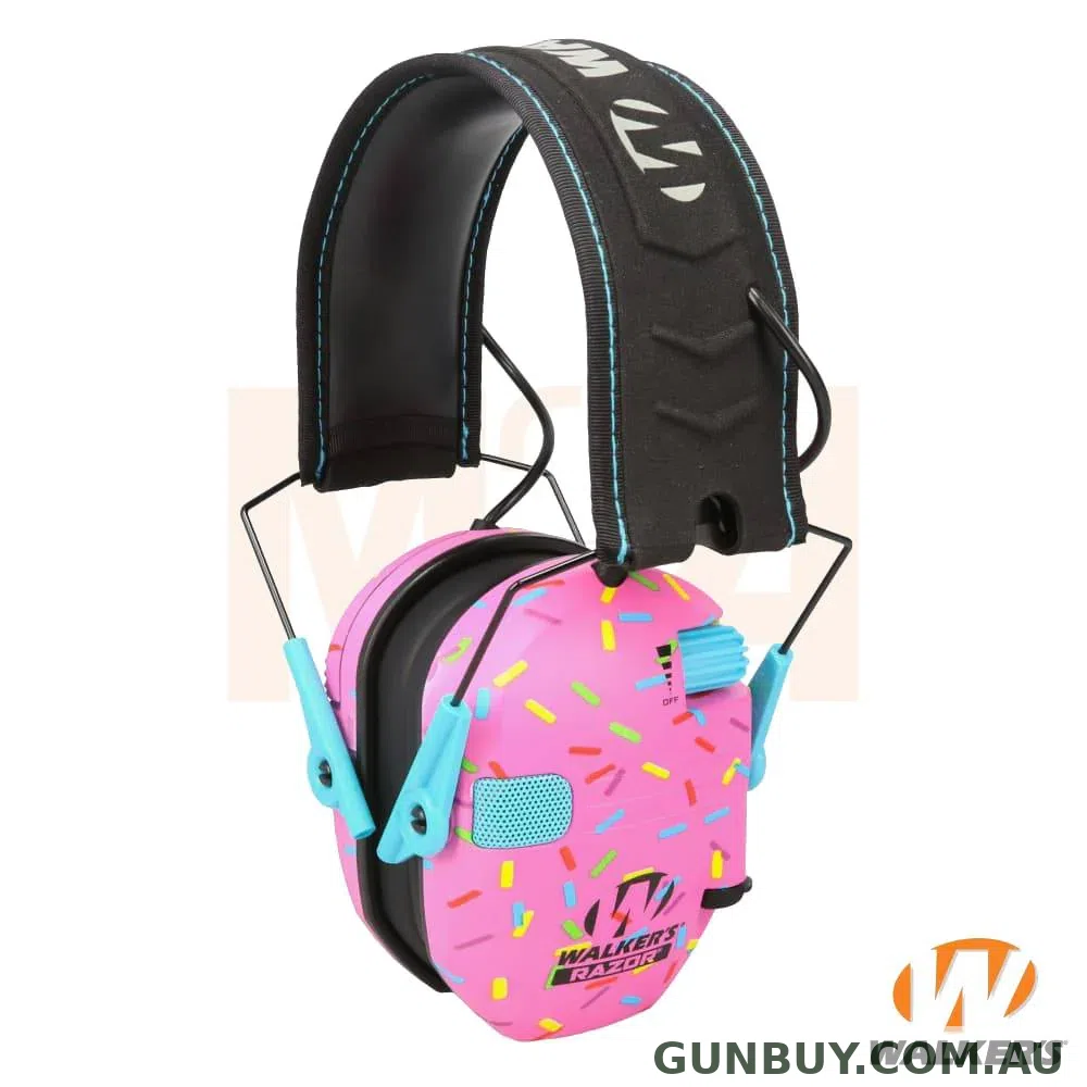 Walkers Razor Slim Electronic Ear Muffs Pink Sprinkles