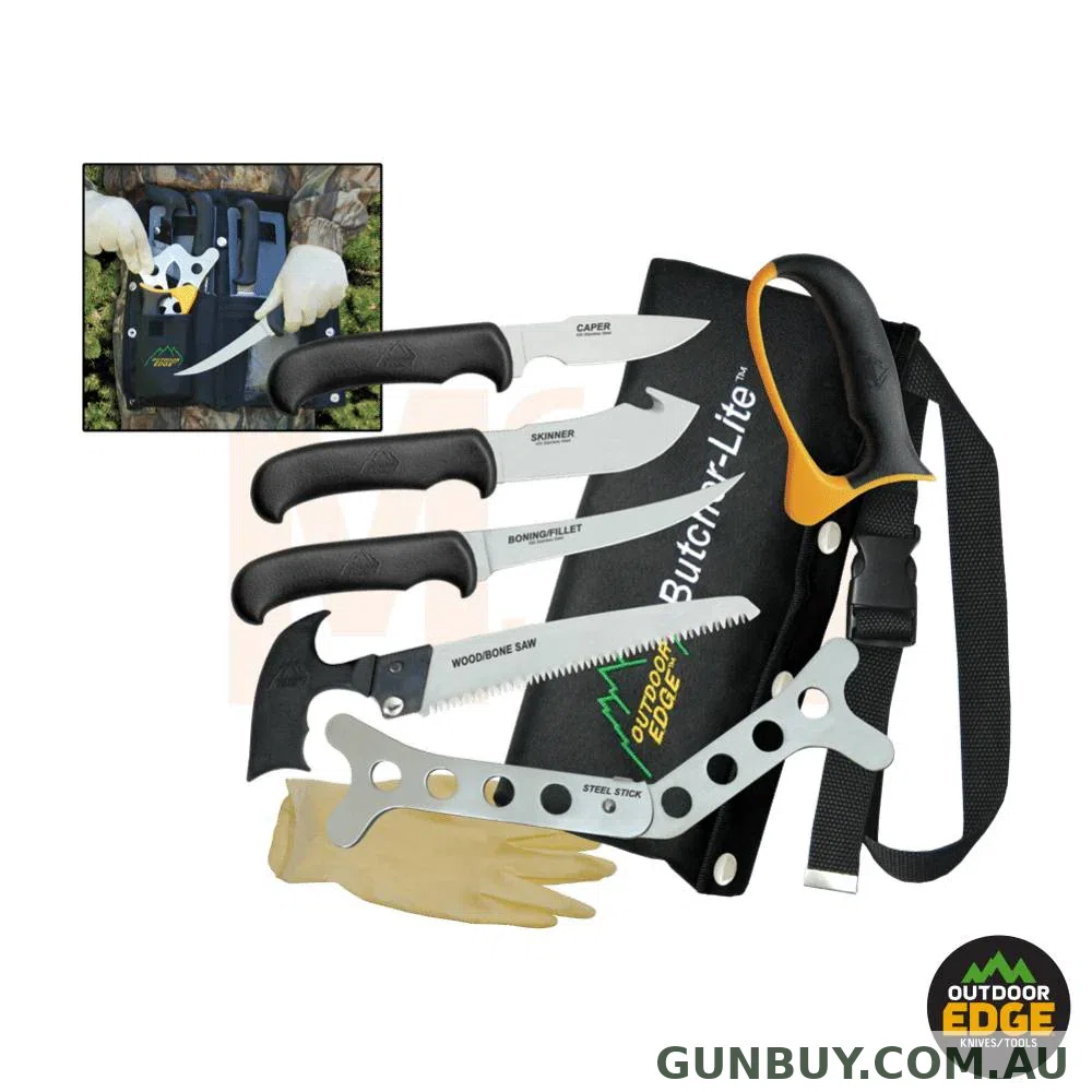 Outdoor Edge Butcher-Lite Knife Set (8pc Roll-Pak)