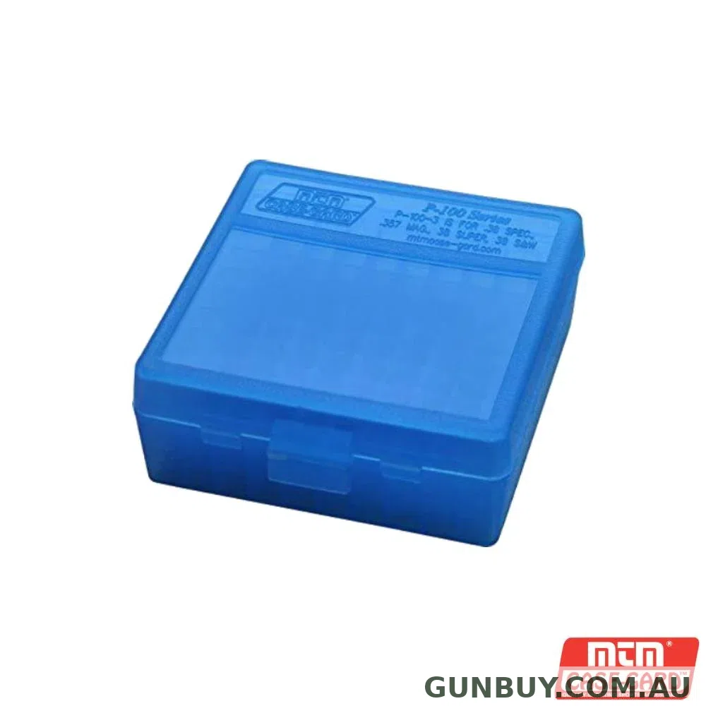 MTM 100rnd Pistol Ammo Case Blue
