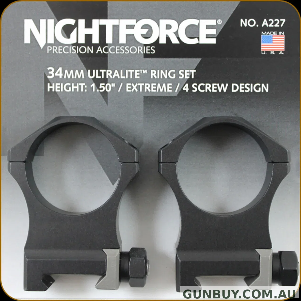 Nightforce 34mm XX HI RINGS A227