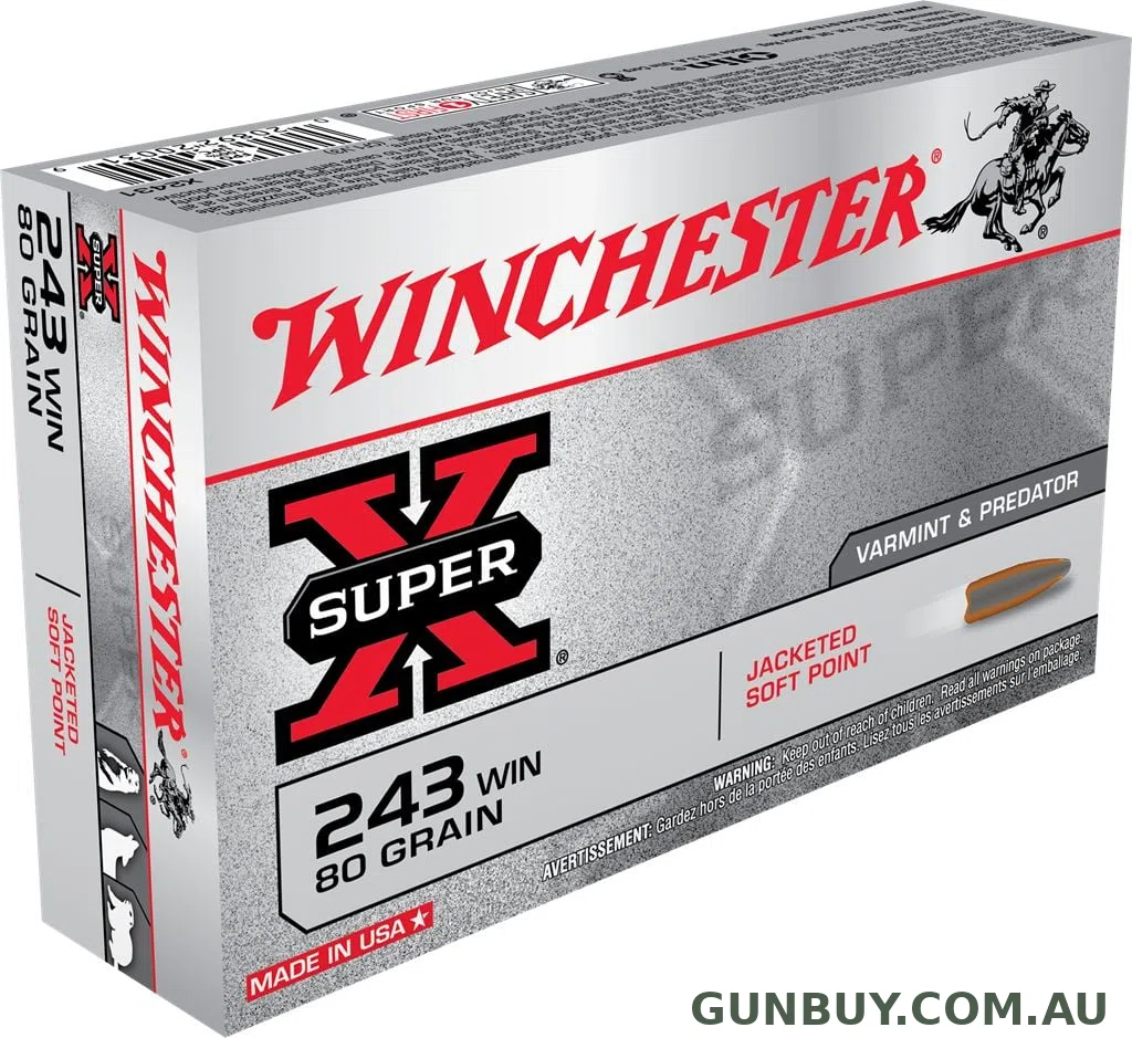 Winchester 243Win JSP 80gr 3350FPS