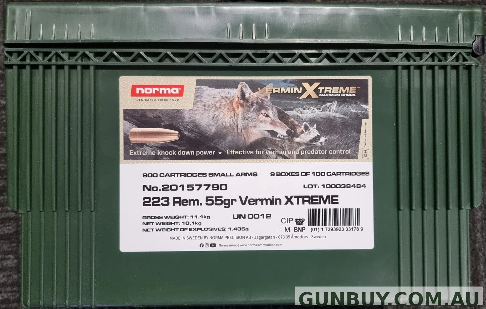 Norma 223 55gr VERMIN 900RDS 20157790 - 223 Remington