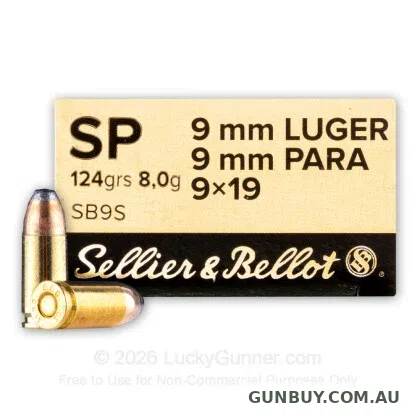 Sellier & Bellot 9mm 124gr Soft Point V310592