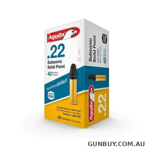 Aguila Subsonic 40gr SP 1025fps - 22 LR