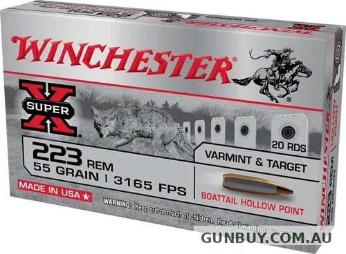 Winchester 223rem BTHP 55gr 3165FPS