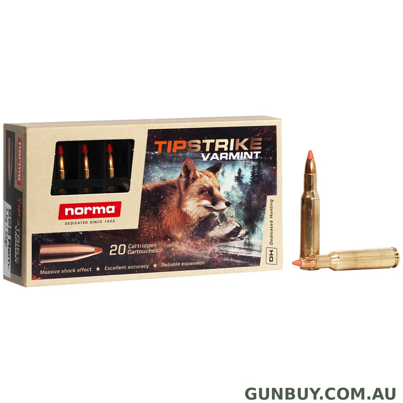 Norma 222 55gr TIPSTRIKE 20157142 - 222 Calibre
