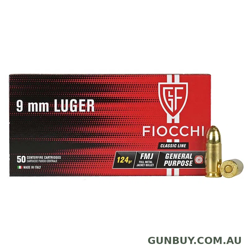 Fiocchi 9mm Luger FMJ 124gr 1150FPS