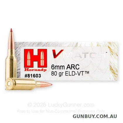 Hornady 6mm ARC 80gr ELD-VT H81603
