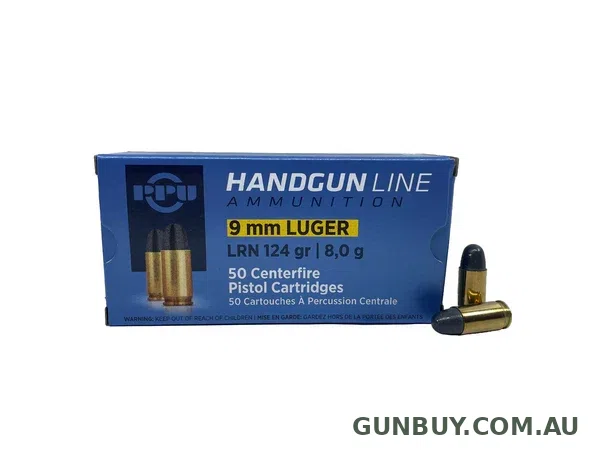 PPU 9mm Luger LRN 124gr 1130FPS