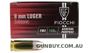 Fiocchi 9MM 158 FMJ 70901600