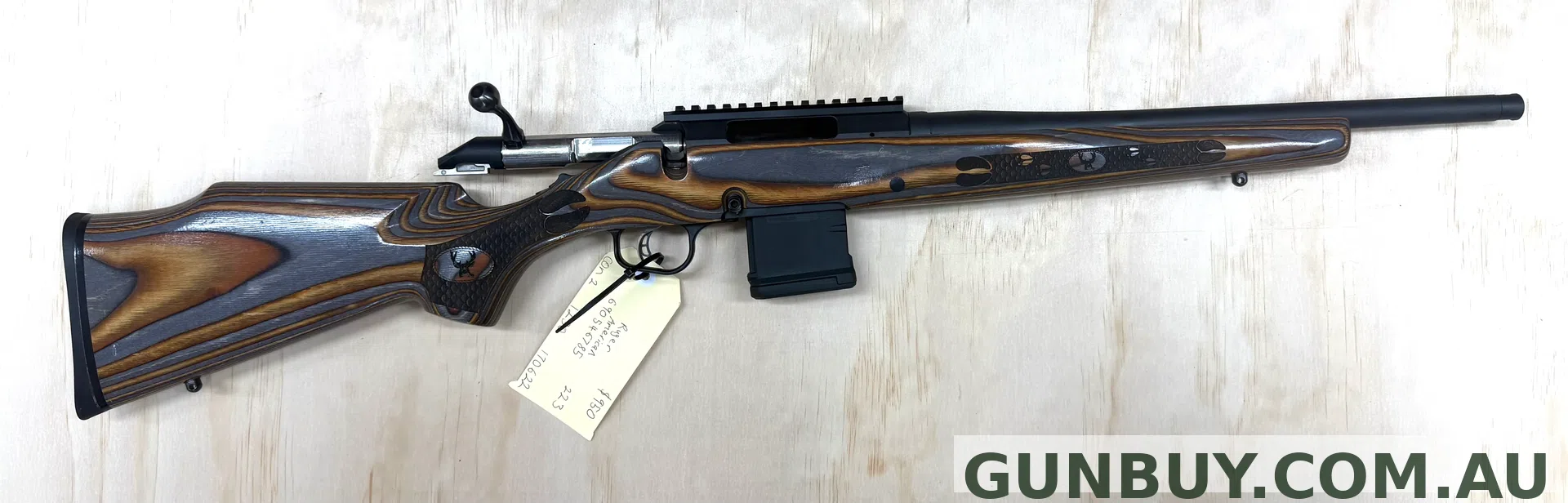 Ruger 223 AMERICAN CON2/1230 S/HAND B/A GOOD