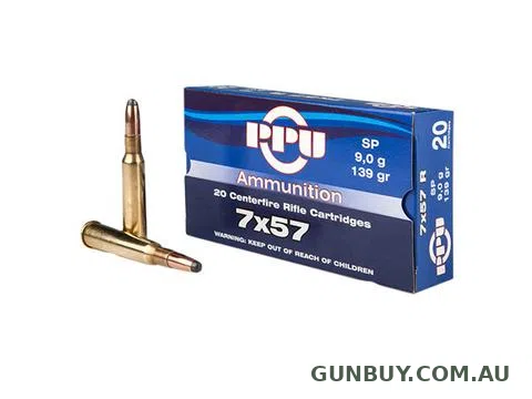 PPU 7x57 SP 173gr 2461FPS - 7x57mm Mauser