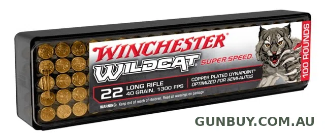 Winchester Wildcat Dynapoint Super Speed .22 Long Rifle 40gr Rimfire Ammo 100 Rounds