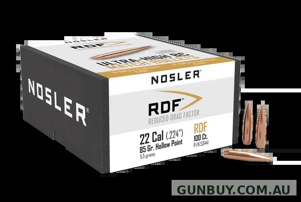 Nosler RDF Bullets 22 Caliber 85 Grain Hollow Point Boat Tail (100pk)