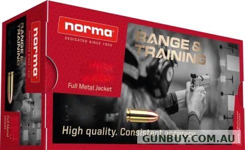 Norma Range & Training Ammunition 9mm Luger 124 Grain FMJ (50pk)