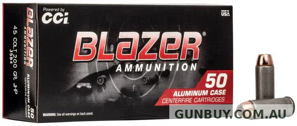 CCI Blazer Aluminum Ammunition 45 Colt 200 Grain Jacketed Hollow Point (50pk)