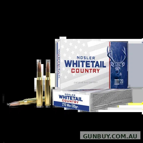 Nosler Whitetail Ammunition 270 Winchester 130 Grain Solid Base Soft Point (20pk)