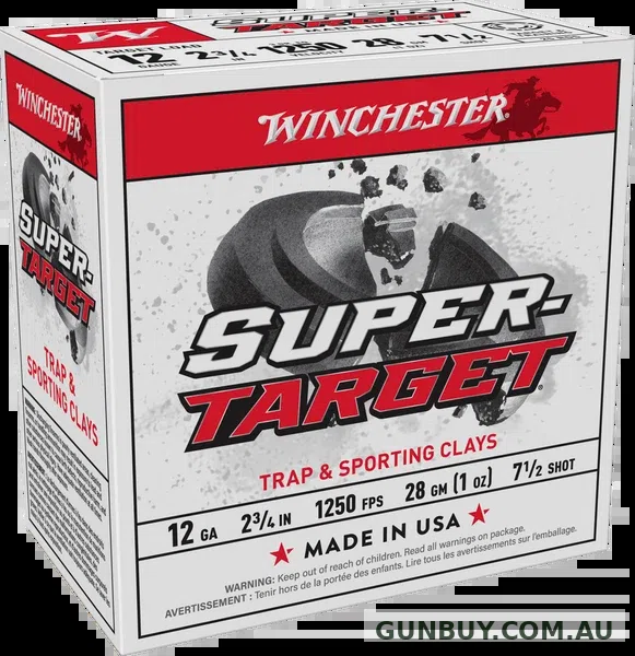 Winchester Super Target Ammunition 12 Gauge #7-1/2 Shot 2-3/4" 28 Gram 1250 fps (25pk)