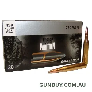 Sellier & Bellot Nosler Partition Ammunition 270 Winchester 130 Grain (20pk)