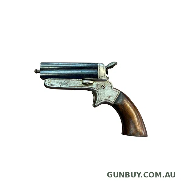 Liege Sharps Pattern Pepperbox 32 Rimfire Antique Pistol (4298)