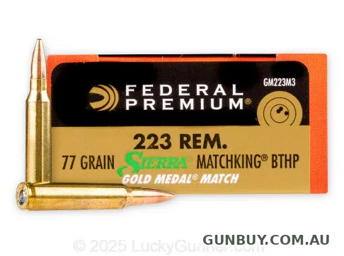 Federal Premium Ammunition 223 Remington 77 Grain SMK Matchking BTHP (20pk)