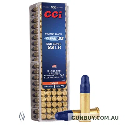 CCI Clean-22 Blue Ammunition 40 Grain Subsonic Lead Round Nose (LRN) (100pk) (934CC)