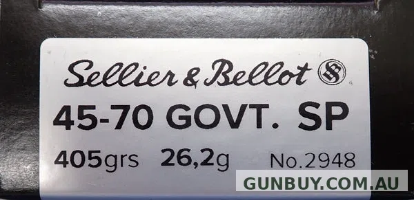 Sellier & Bellot 45-70 Gov't Ammunition 405 Grain SP (20pk)