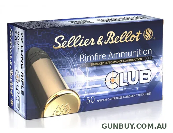Sellier & Bellot Club Ammunition 22 Long Rifle (22LR) 40 Grain Lead Round Nose (LRN) (50pk)