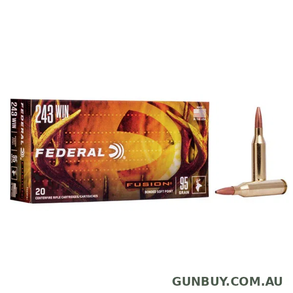 Federal Fusion Ammunition 243 Winchester 95 Grain Bonded Soft Point (20pk)